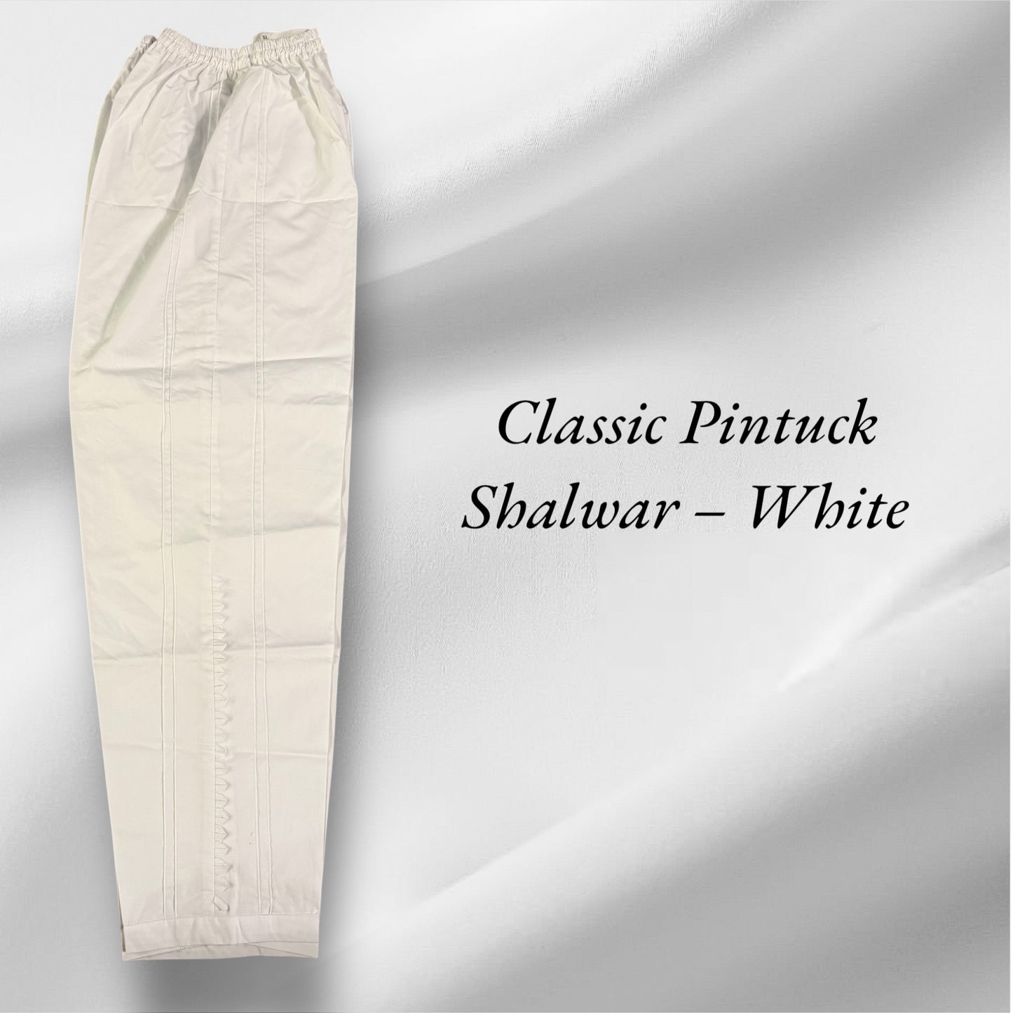 White Classic Pintuck shalwar